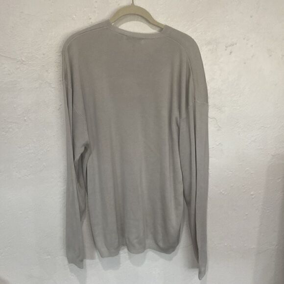 Vintage Barry Bricken Silver/Gray Textured Silk Blend Crewneck Sweater Size L - Picture 2 of 8